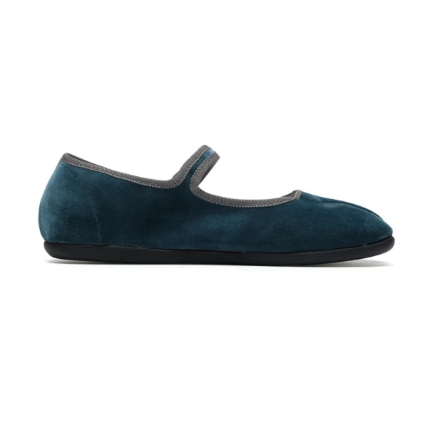Tabi Flats Blue MARUGO Coppelia Lily Mary Jane Split Toe Made in Japan
