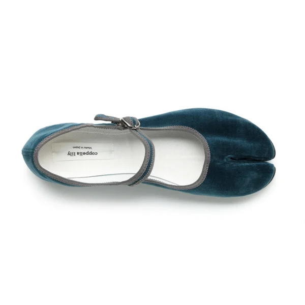 Tabi Flats Blue MARUGO Coppelia Lily Mary Jane Split Toe Made in Japan