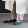 Tabi Flats Blue MARUGO Coppelia Lily Mary Jane Split Toe Made in Japan