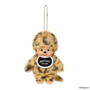 Monchhichi COLORS Keychain Leopard Print Plush Doll Bag Charm Sekiguchi Japan
