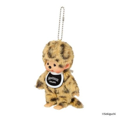 1-568.jpg Monchhichi COLORS Keychain Leopard Print Plush Doll Bag Charm Sekiguchi Japan