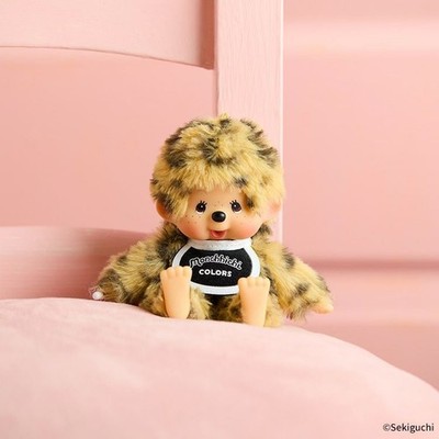 1-570.jpg Monchhichi COLORS Keychain Leopard Print Plush Doll Bag Charm Sekiguchi Japan